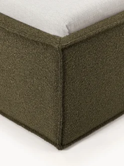 Cama individual tapizada en tejido bouclé con espacio de almacenamiento Dream