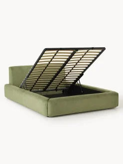 Cama tapizada con espacio de almacenamiento Melva