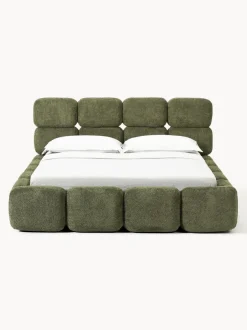 Cama tapizada de borreguillo bouclé Tayla