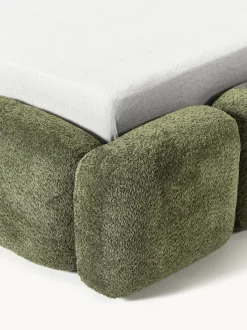 Cama tapizada de borreguillo bouclé Tayla