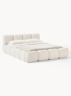 Cama tapizada de borreguillo bouclé Tayla