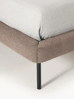 Cama tapizada de borreguillo bouclé Amelia