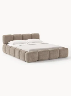 Cama tapizada de borreguillo bouclé Tayla