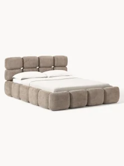 Cama tapizada de borreguillo bouclé Tayla