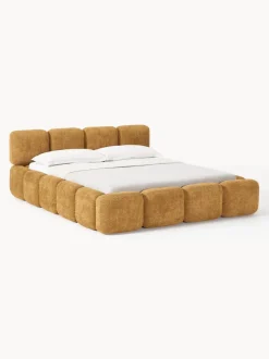 Cama tapizada de borreguillo bouclé Tayla