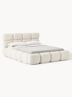 Cama tapizada de borreguillo bouclé Tayla