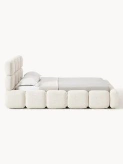 Cama tapizada de borreguillo bouclé Tayla
