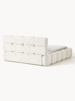 Cama tapizada de borreguillo bouclé Tayla
