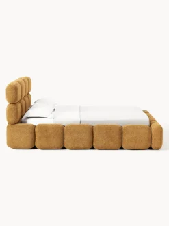 Cama tapizada de borreguillo bouclé Tayla