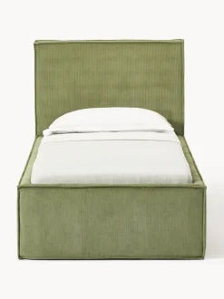 Cama tapizada de pana con espacio de almacenamiento Dream