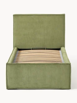 Cama tapizada de pana con espacio de almacenamiento Dream