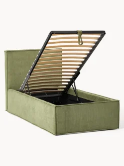 Cama tapizada de pana con espacio de almacenamiento Dream