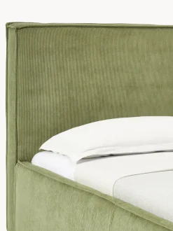 Cama tapizada de pana con espacio de almacenamiento Dream