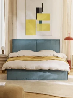 Cama tapizada de pana con espacio de almacenaje Dream
