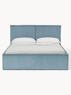 Cama tapizada de pana con espacio de almacenaje Dream