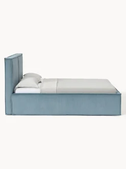 Cama tapizada de pana con espacio de almacenaje Dream