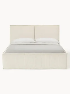 Cama tapizada de pana con espacio de almacenaje Dream