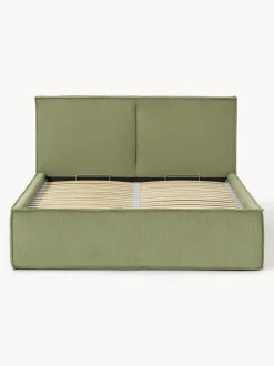 Cama tapizada de pana con espacio de almacenamiento Dream