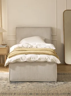 Cama tapizada de pana con espacio de almacenamiento Dream