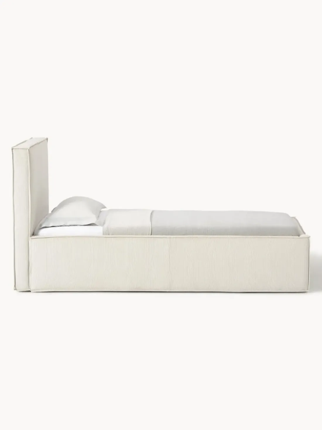 Cama tapizada de pana con espacio de almacenamiento Dream
