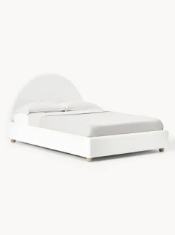 Cama tapizada en borreguillo Ebba, con espacio de almacenamiento