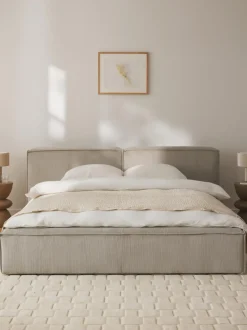 Cama tapizada en pana Lennon