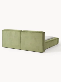 Cama tapizada en pana Lennon, con espacio de almacenamiento