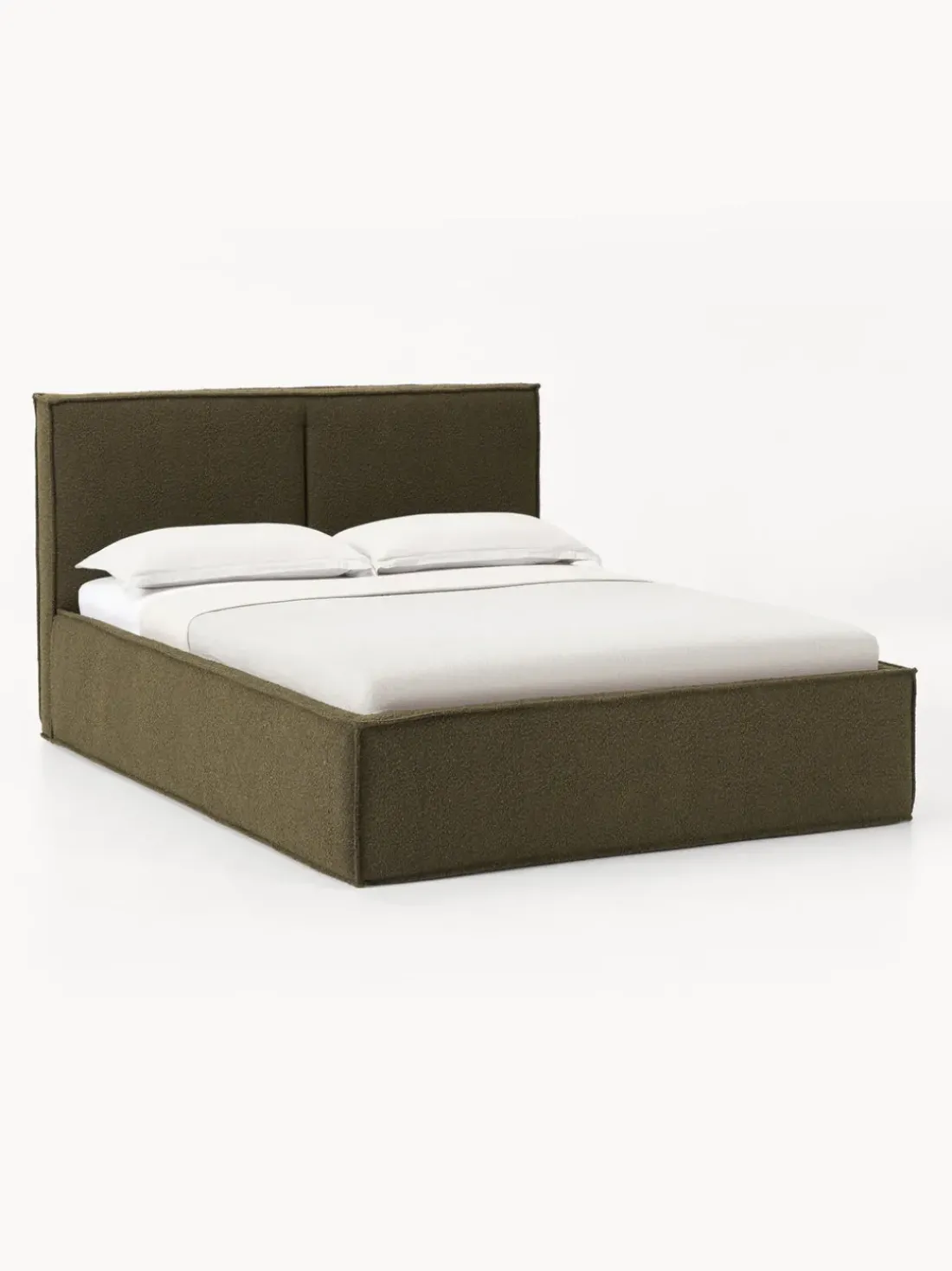 Cama tapizada en tejido bouclé con espacio de almacenamiento Dream