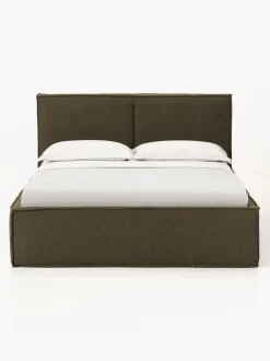 Cama tapizada en tejido bouclé con espacio de almacenamiento Dream