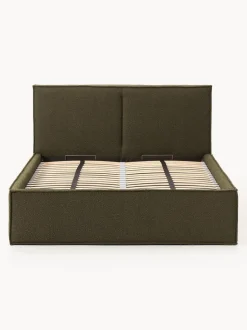 Cama tapizada en tejido bouclé con espacio de almacenamiento Dream