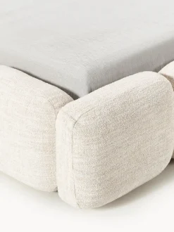 Cama tapizada en tejido bouclé con espacio de almacenamiento Tayla
