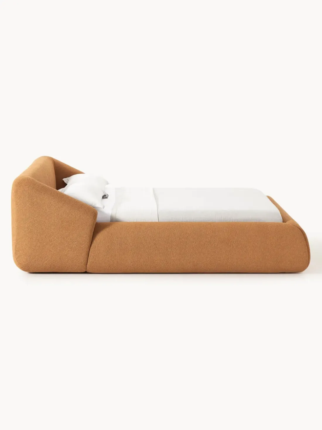 Cama tapizada en tejido bouclé Sofia