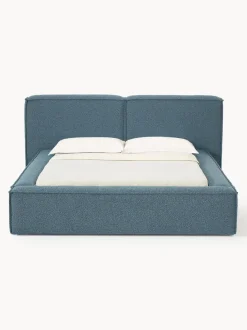Cama tapizada en tejido bouclé Lennon