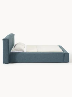 Cama tapizada en tejido bouclé Lennon