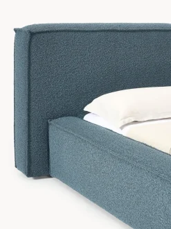Cama tapizada en tejido bouclé Lennon