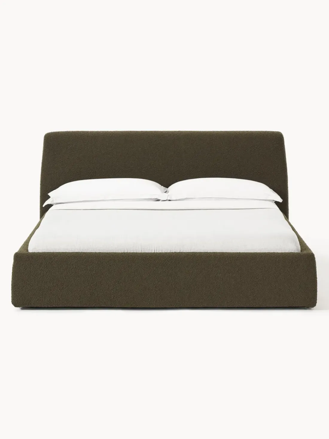 Cama tapizada en tejido bouclé con espacio de almacenaje Cloud