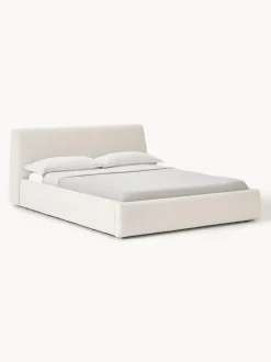 Cama tapizada en tejido bouclé con espacio de almacenaje Cloud