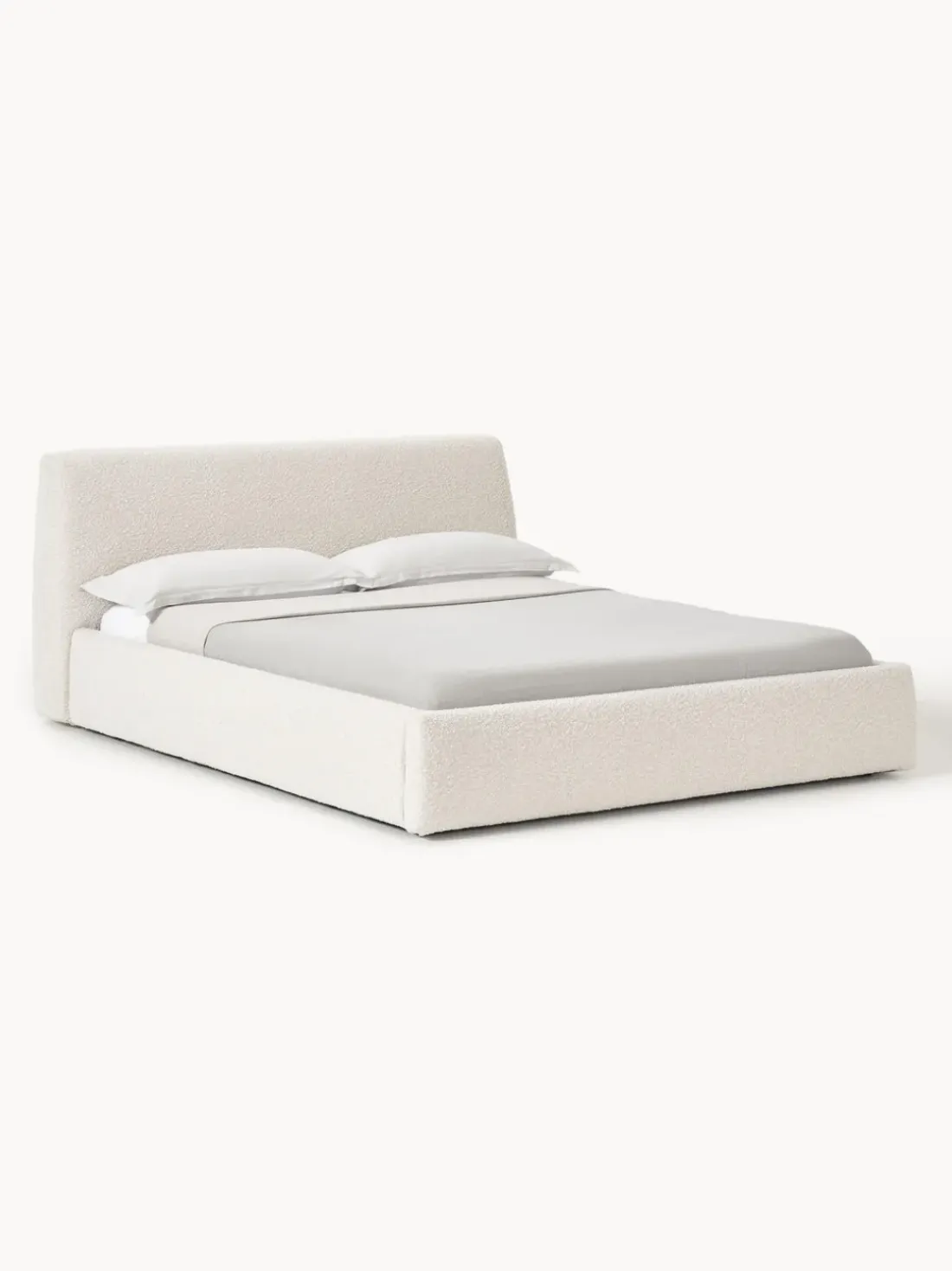Cama tapizada en tejido bouclé con espacio de almacenaje Cloud