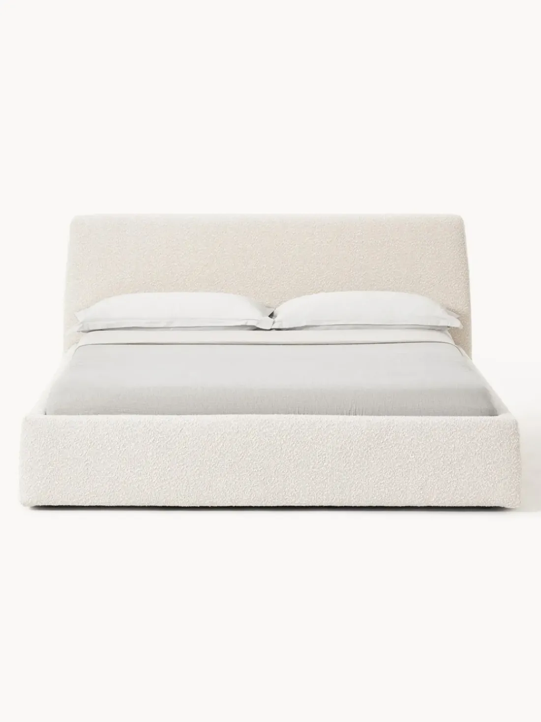 Cama tapizada en tejido bouclé con espacio de almacenaje Cloud