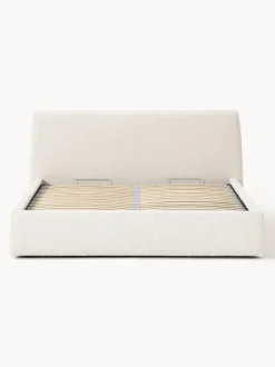 Cama tapizada en tejido bouclé con espacio de almacenaje Cloud