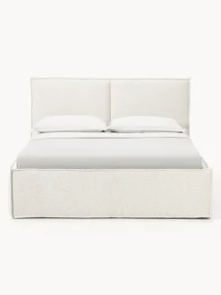 Cama tapizada en tejido bouclé con espacio de almacenamiento Dream