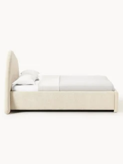 Cama tapizada en tejido bouclé Gary