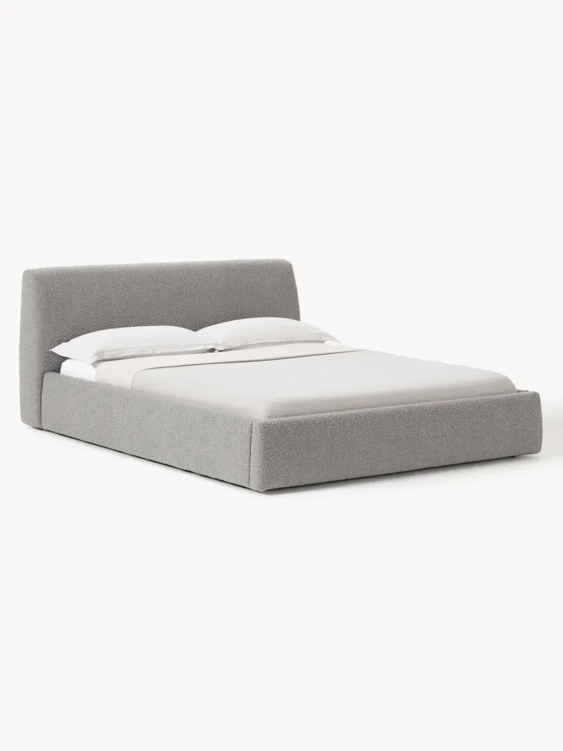 Cama tapizada en tejido bouclé Cloud