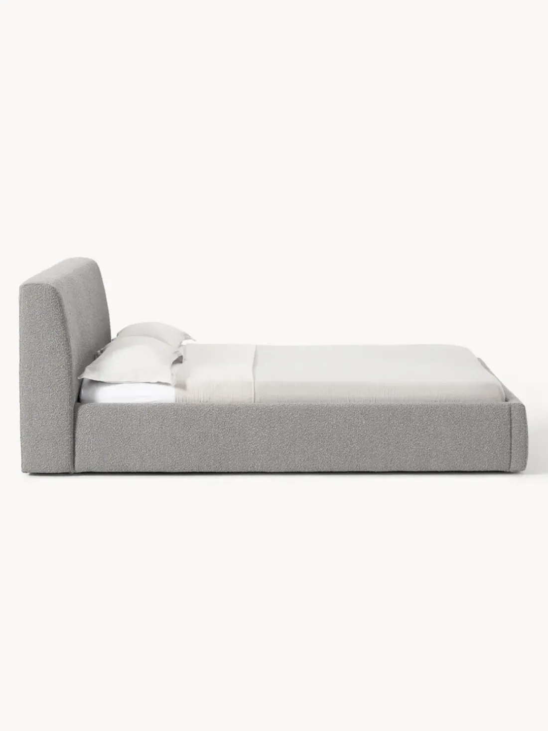 Cama tapizada en tejido bouclé Cloud