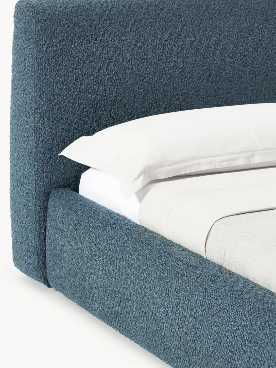 Cama tapizada en tejido bouclé Cloud