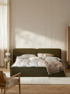 Cama tapizada en tejido bouclé Lennon
