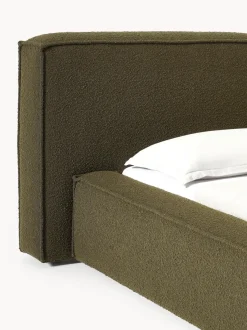 Cama tapizada en tejido bouclé Lennon