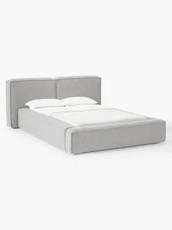 Cama tapizada en tejido bouclé Lennon