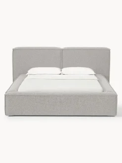 Cama tapizada en tejido bouclé Lennon