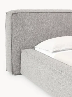 Cama tapizada en tejido bouclé Lennon